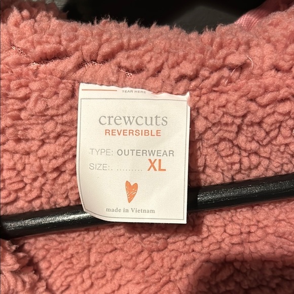 Crewcuts Primaloft Girl’s Reversible Pink Quilted Sherpa Jacket, Size XL - Picture 9 of 13